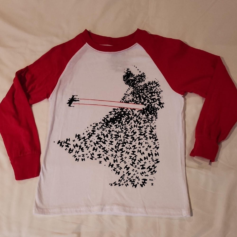 Star Wars Red and White Long Sleeve Tee. Size Medium
